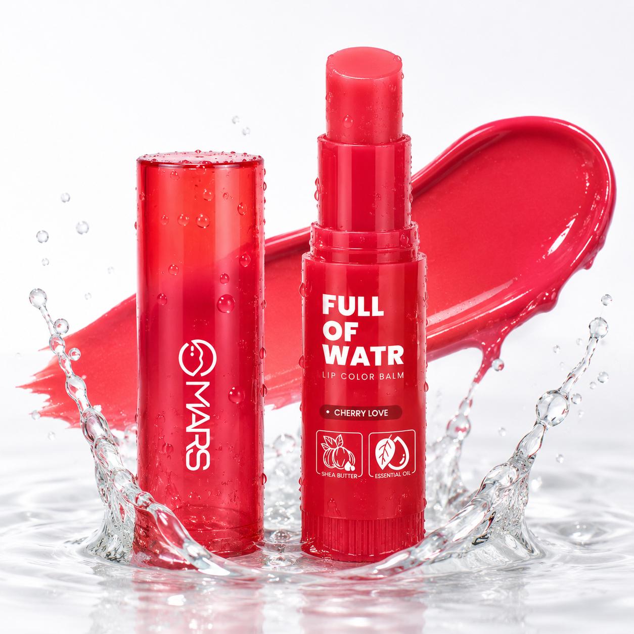 MARS Full Of Water Lip Color Balm - Cherry Love | Hydrating Tinted Lip Balm | 4.2g