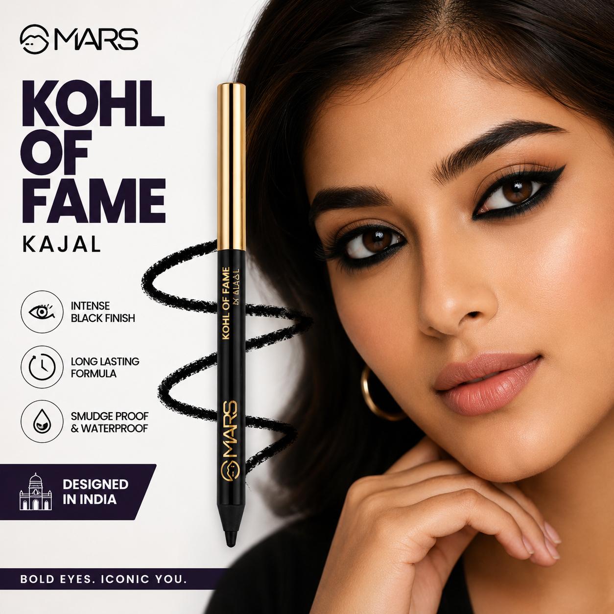 MARS Kohl of Fame Kajal – Intense Black | Smudge Proof | 0.35g