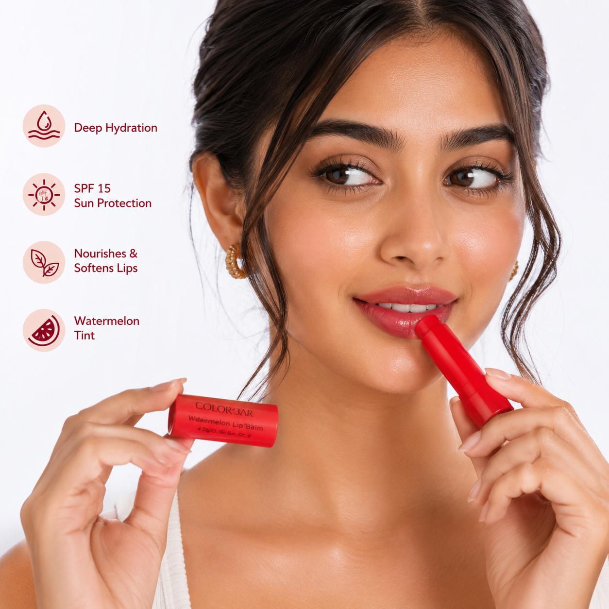 Colorbar Watermelon Lip Balm SPF 15 | Hydrating Tinted Lip Balm with Natural Watermelon Extract | 4.5g