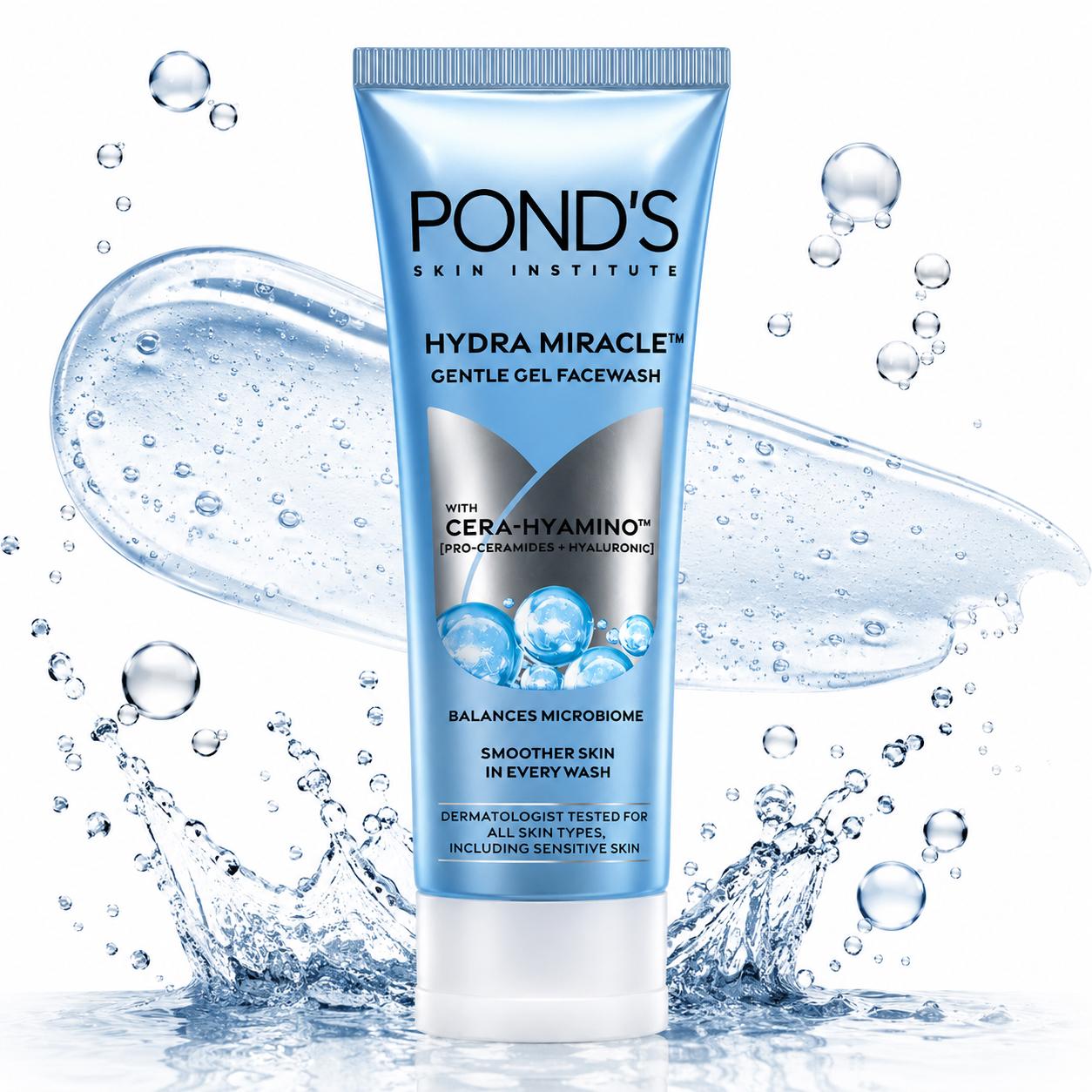POND’S Hydra Miracle Gentle Gel Face Wash with Cera-Hyamino™ | Hyaluronic Hydrating Face Wash | 50g