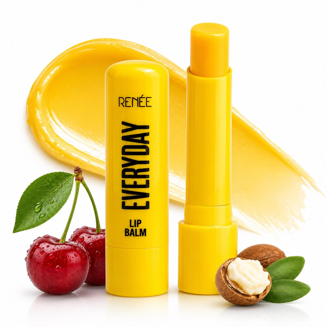 RENÉE Everyday Lip Balm SPF 30 - Cherry Berry | Hydrating Lip Balm with Shea Butter, Hyaluronic Acid & Vitamin C | 4.5g