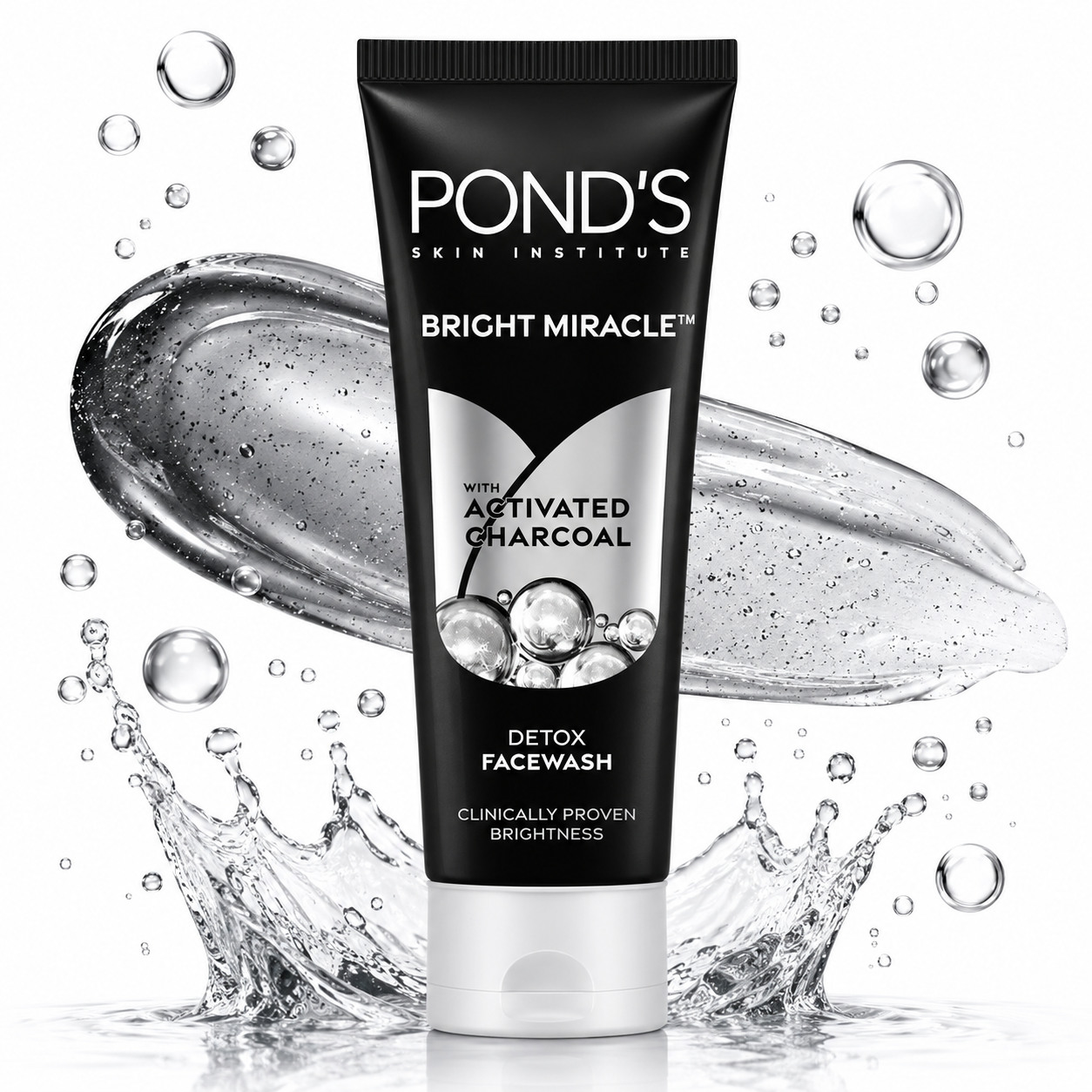 POND’S Bright Miracle Detox Facewash with Activated Charcoal | Deep Cleansing Face Wash | 50g