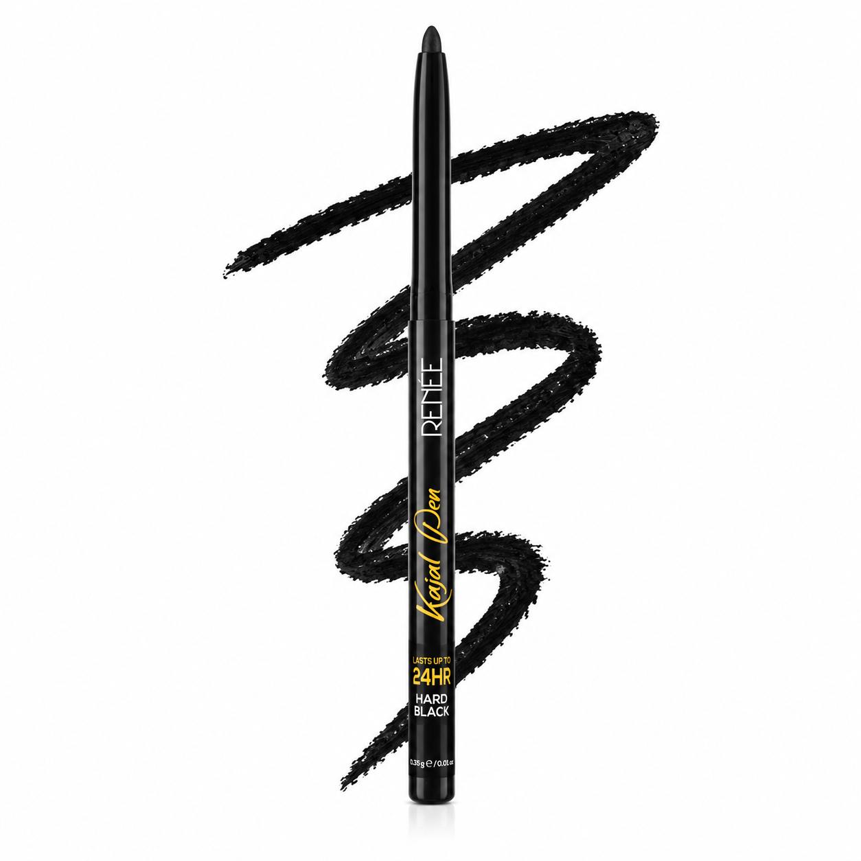 RENÉE Kajal Pen – Hard Black | Waterproof & Smudge Proof | 24HR Stay | 0.35g