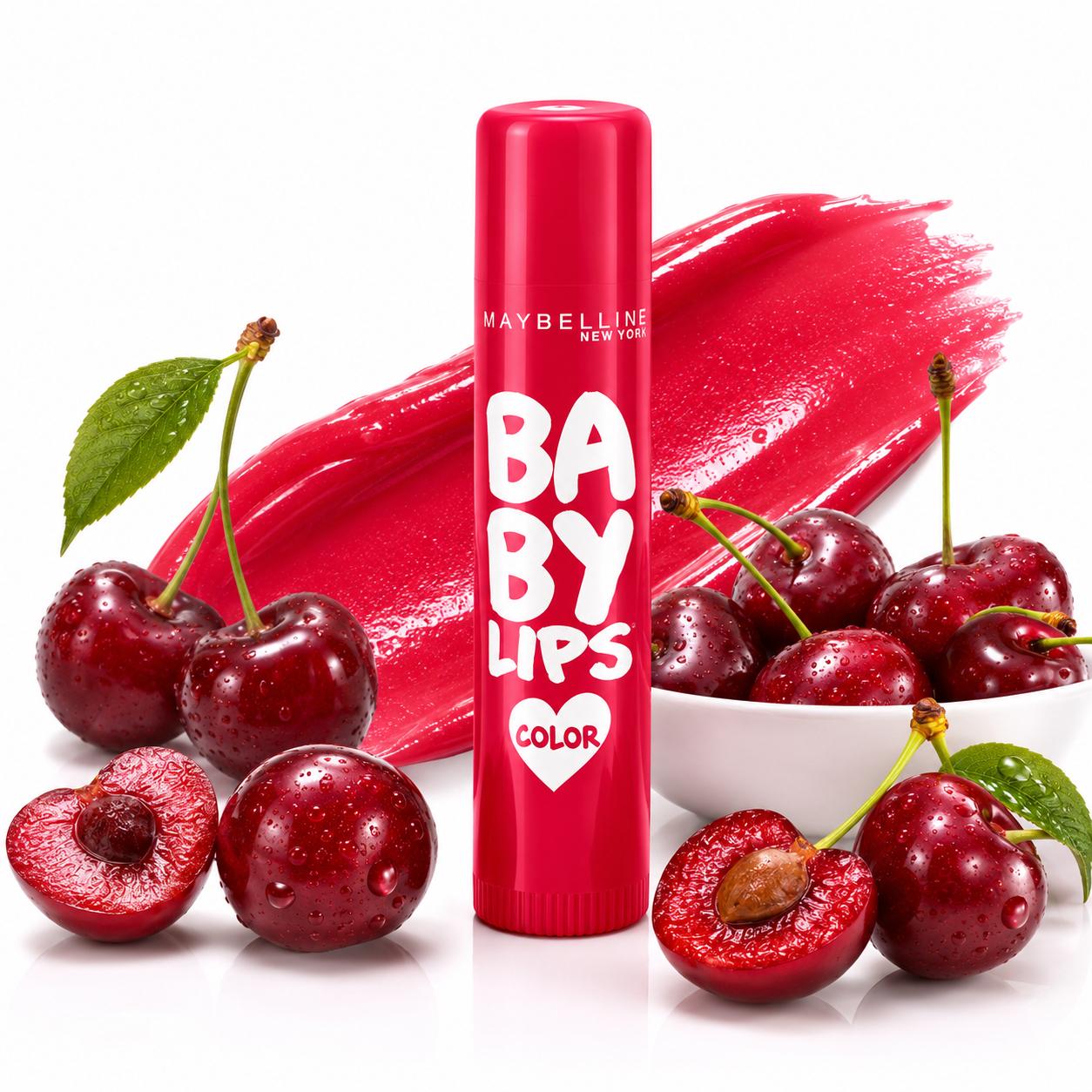 Maybelline Baby Lips Color Lip Balm - Cherry Kiss SPF 11 | Moisturizing Tinted Lip Balm | 4g