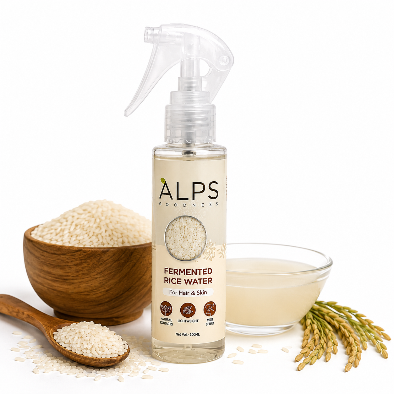 ALPS Goodness Fermented Rice Water Hair & Skin Mist Spray | Nourishing & Hydrating Mist | 100ml