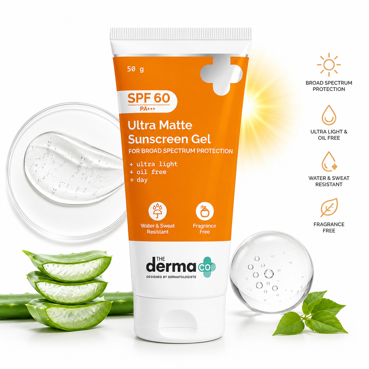 The Derma Co Ultra Matte Sunscreen Gel SPF 60 PA+++ – 50g