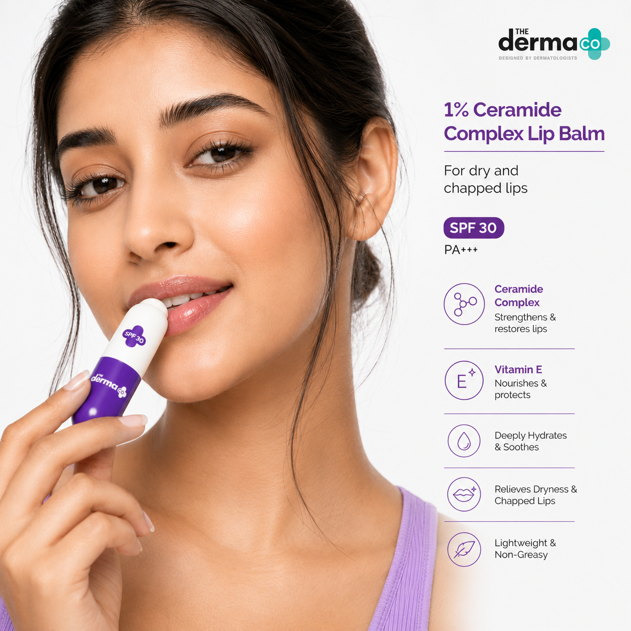 The Derma Co 1% Ceramide Complex Lip Balm SPF 30 PA+++