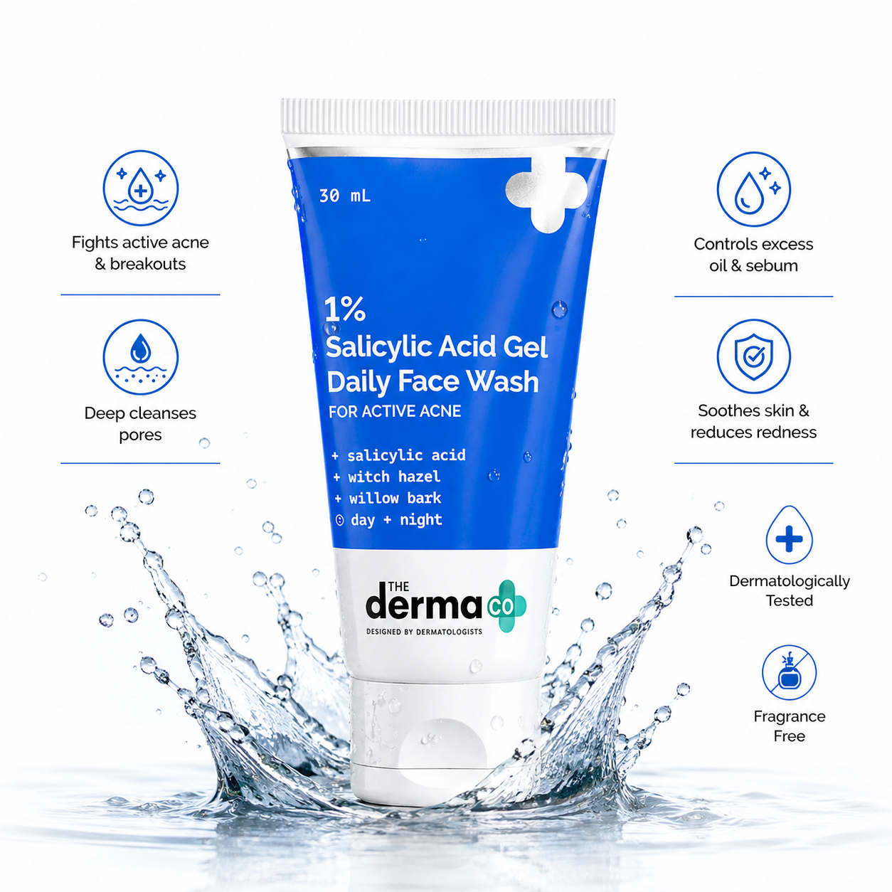 The Derma Co 1% Salicylic Acid Gel Daily Face Wash – 30ml