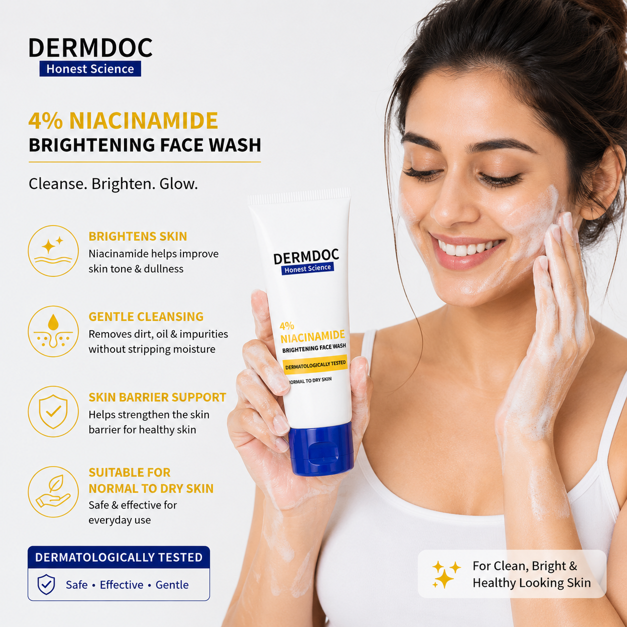 DERMDOC 4% Niacinamide Brightening Face Wash