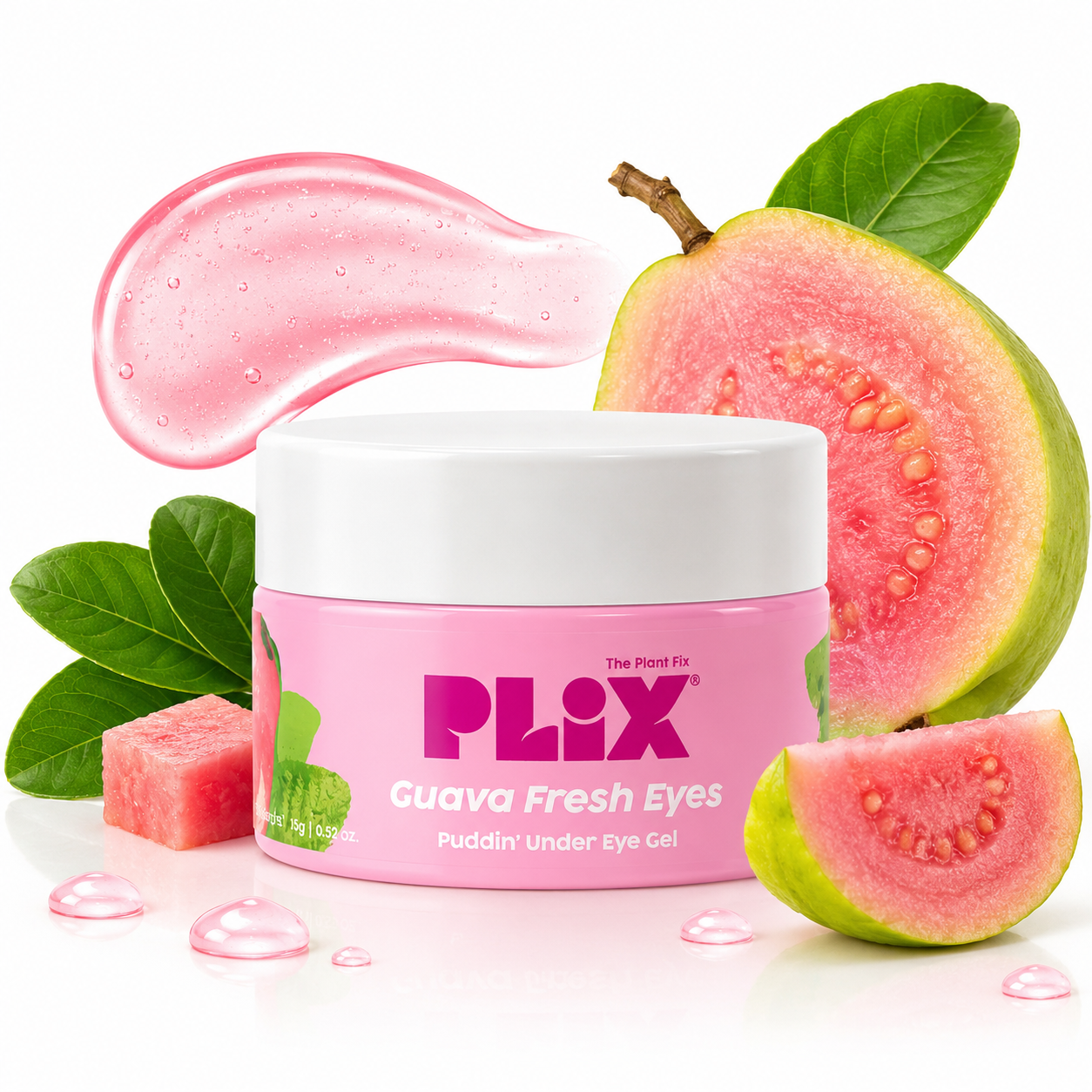 PLIX Guava Fresh Eyes Puddin' Under Eye Gel | Cooling & Hydrating Eye Gel | 15g