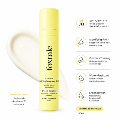 Foxtale Mattifying Sunscreen SPF 70 PA++++ | 50ml