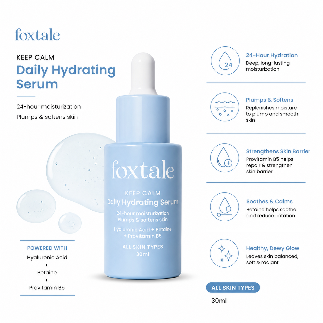 Foxtale Keep Calm Daily Hydrating Serum | 30ml