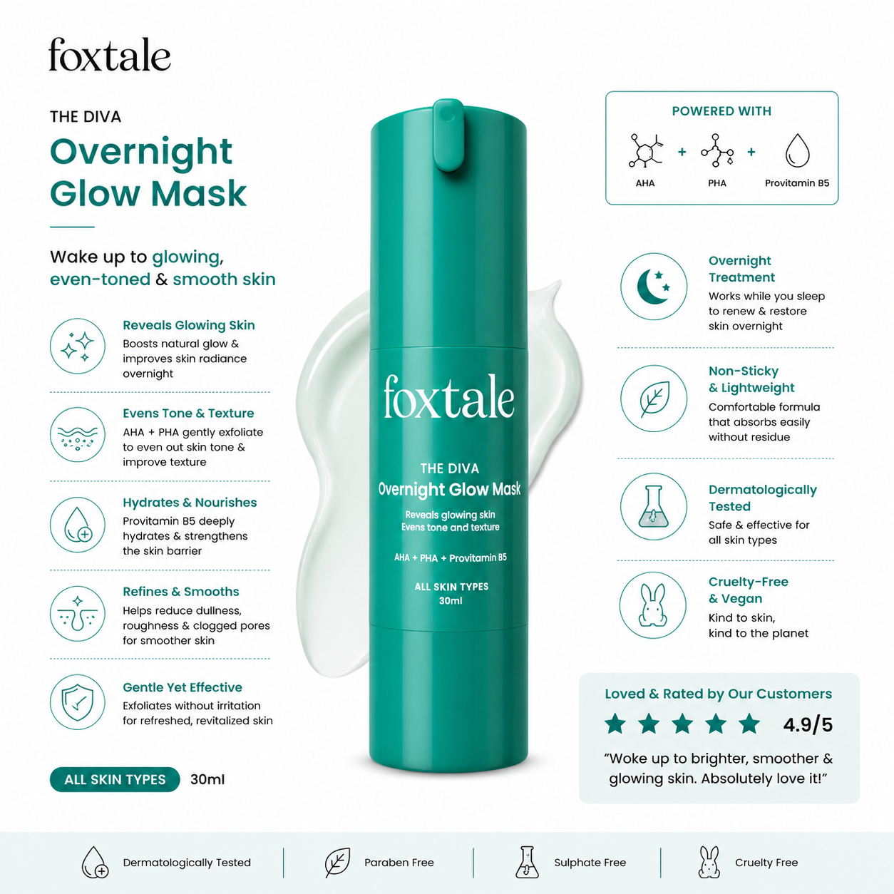 Foxtale Overnight Glow Mask | 30ml
