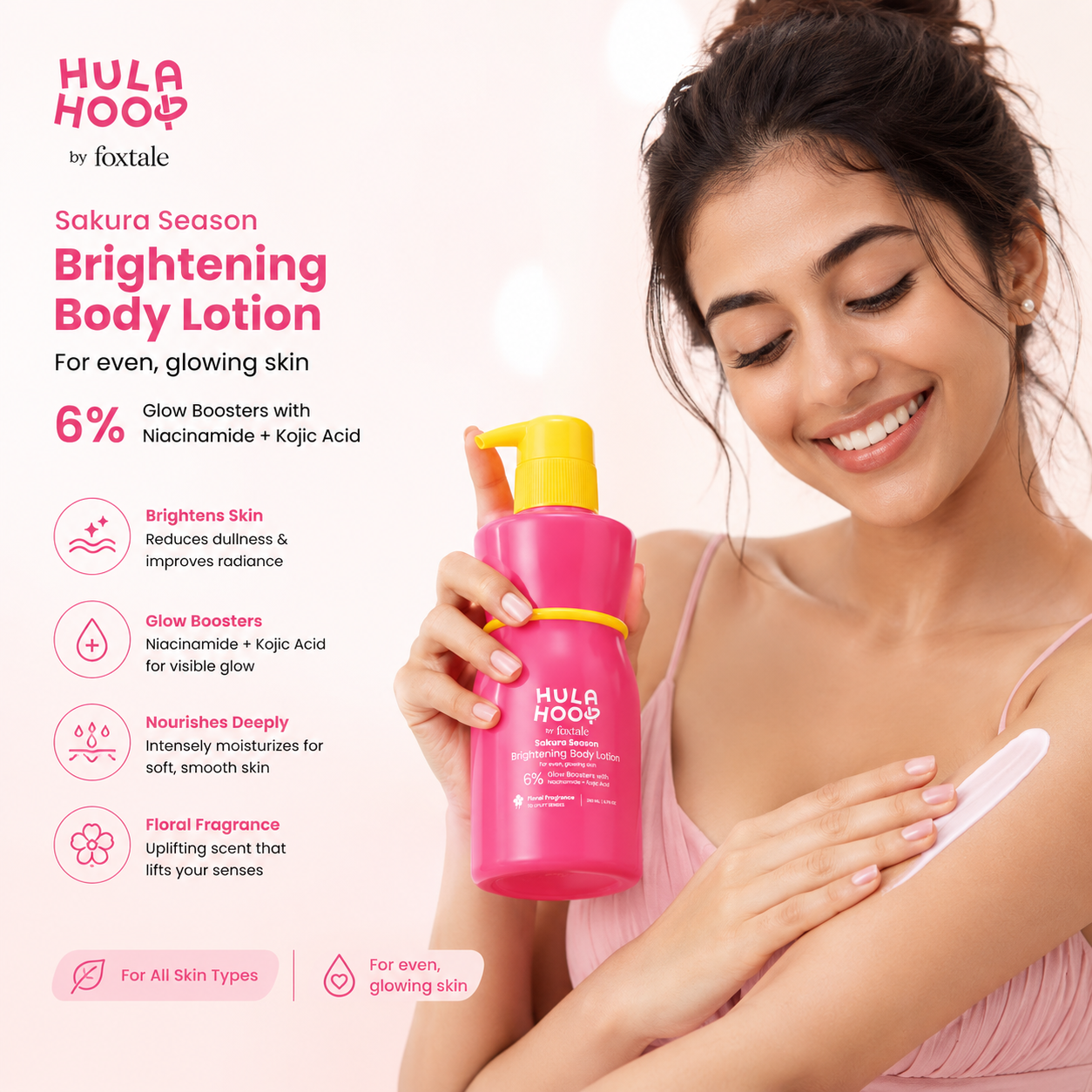 Hula Hool by Foxtale Sakura Season Brightening Body Lotion | 200ml