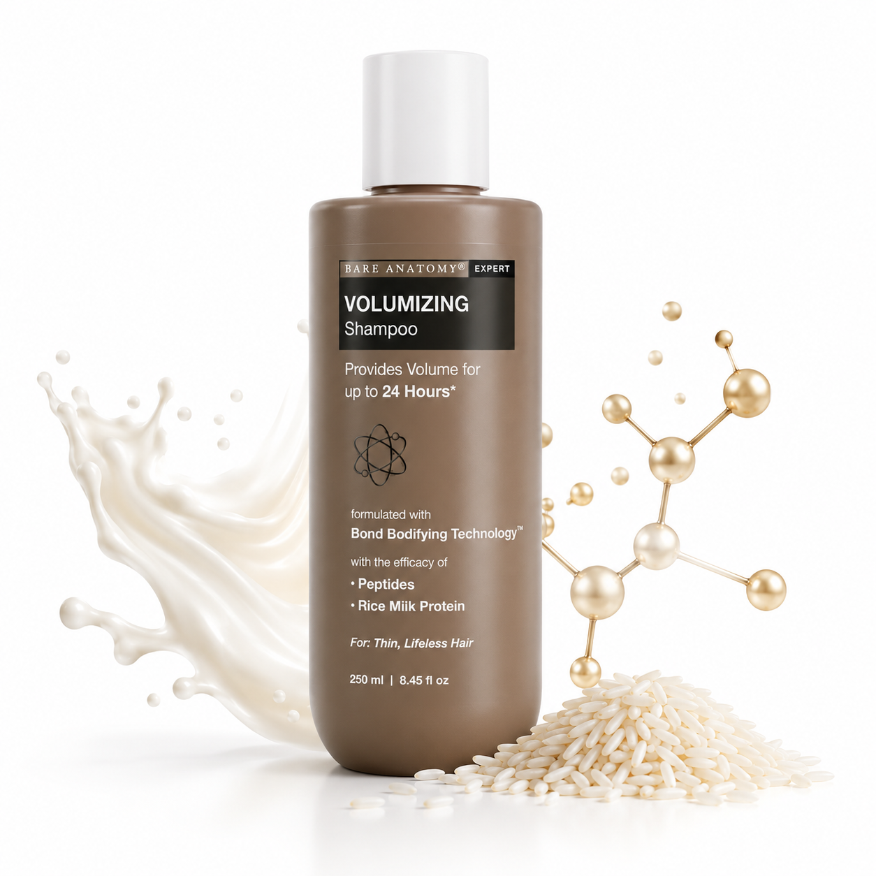 Bare Anatomy Expert Volumizing Shampoo with Peptides & Rice Milk Protein | 250ml