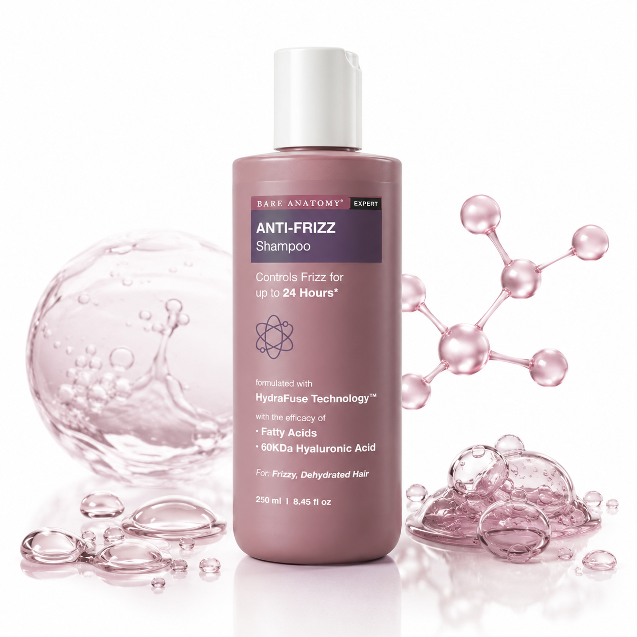 Bare Anatomy Expert Anti-Frizz Shampoo with Fatty Acids & 60KDa Hyaluronic Acid | 250ml