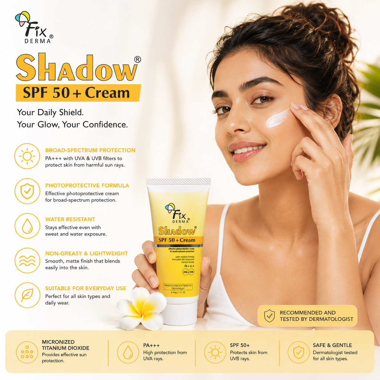Fixderma Shadow SPF 50+ Gel – Lightweight Daily Sun Protection