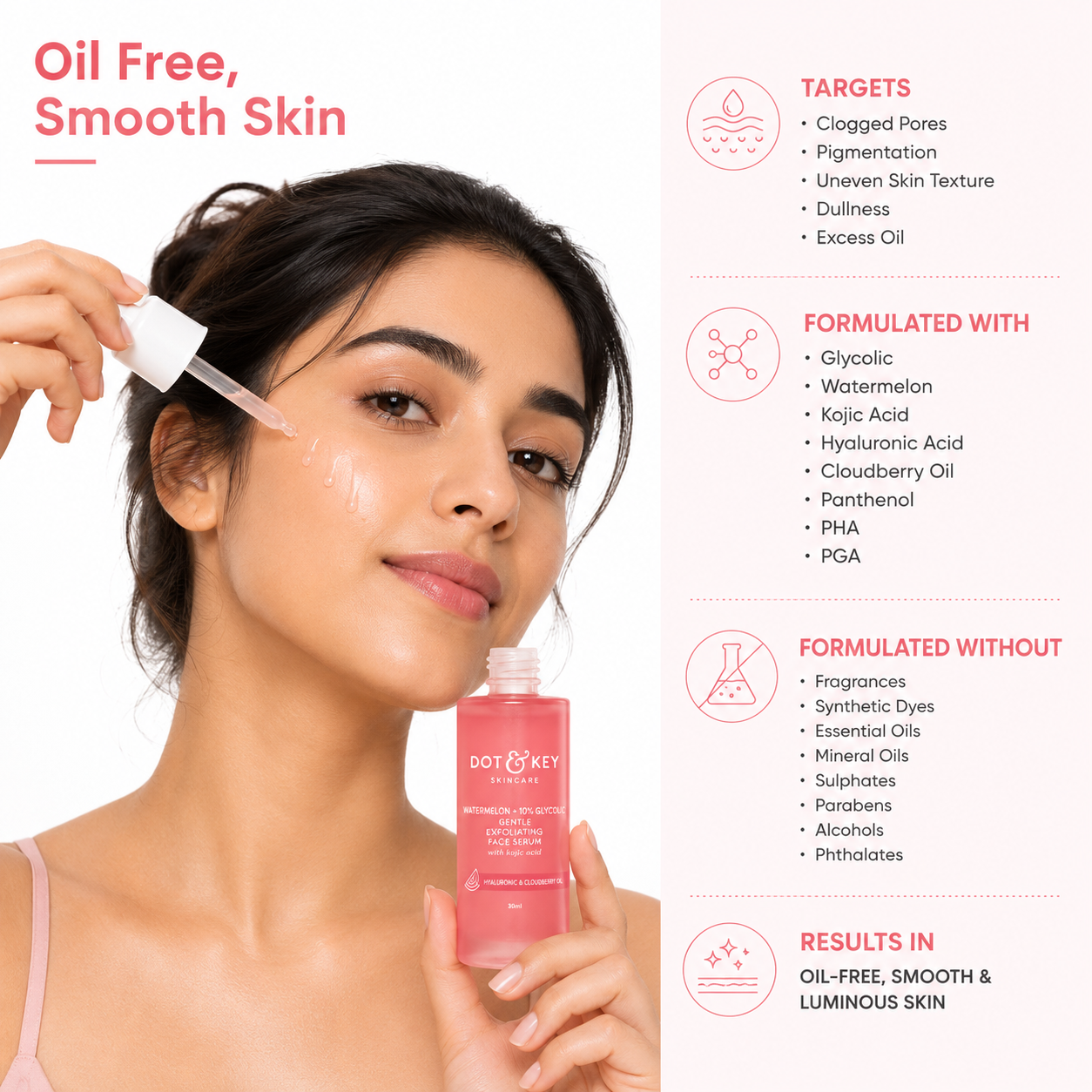 DOT & KEY   Watermelon + 10% Glycolic Gentle Exfoliating Face Serum (30ml)