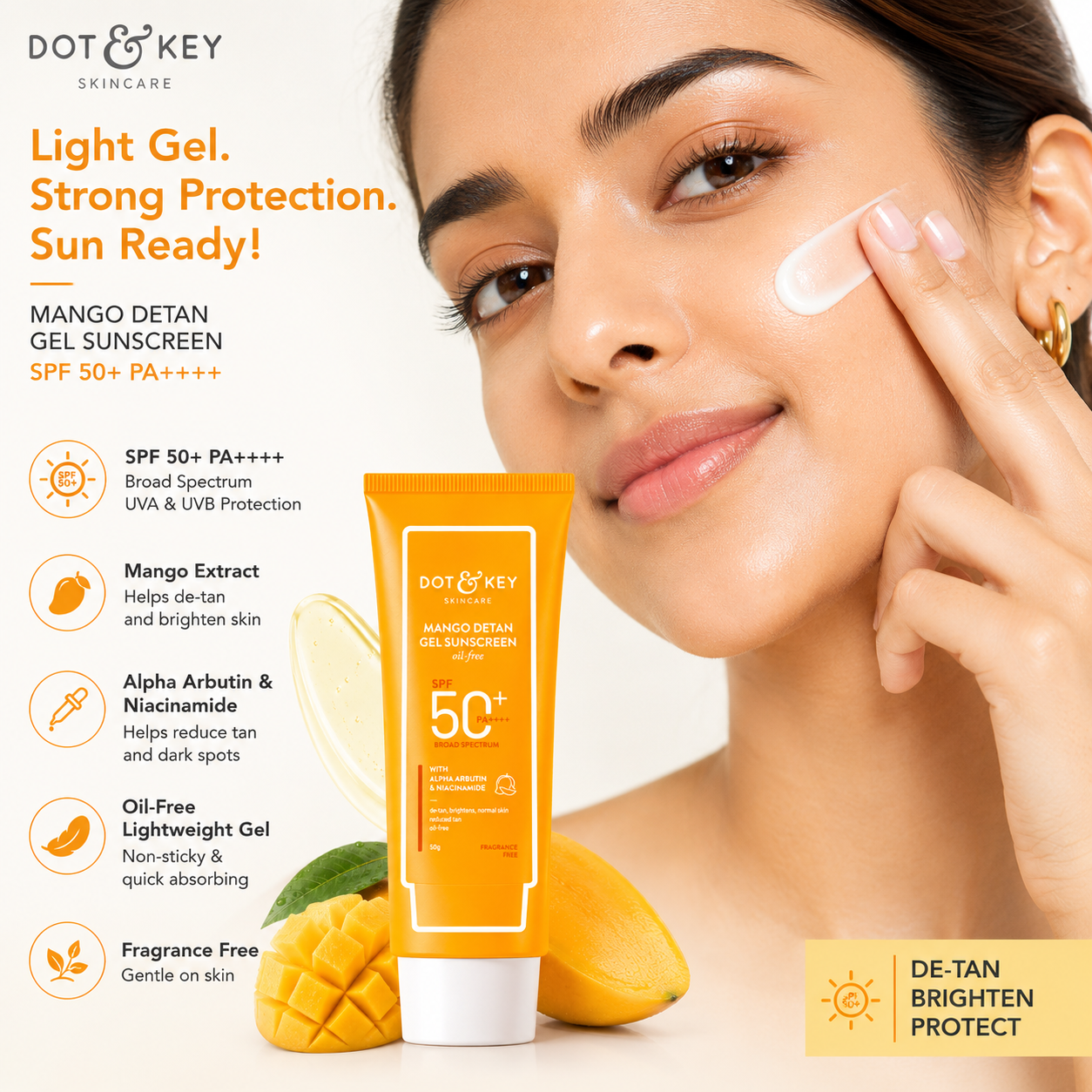 DOT & KEY Mango Detan Gel Sunscreen SPF 50+ PA++++ (50g)