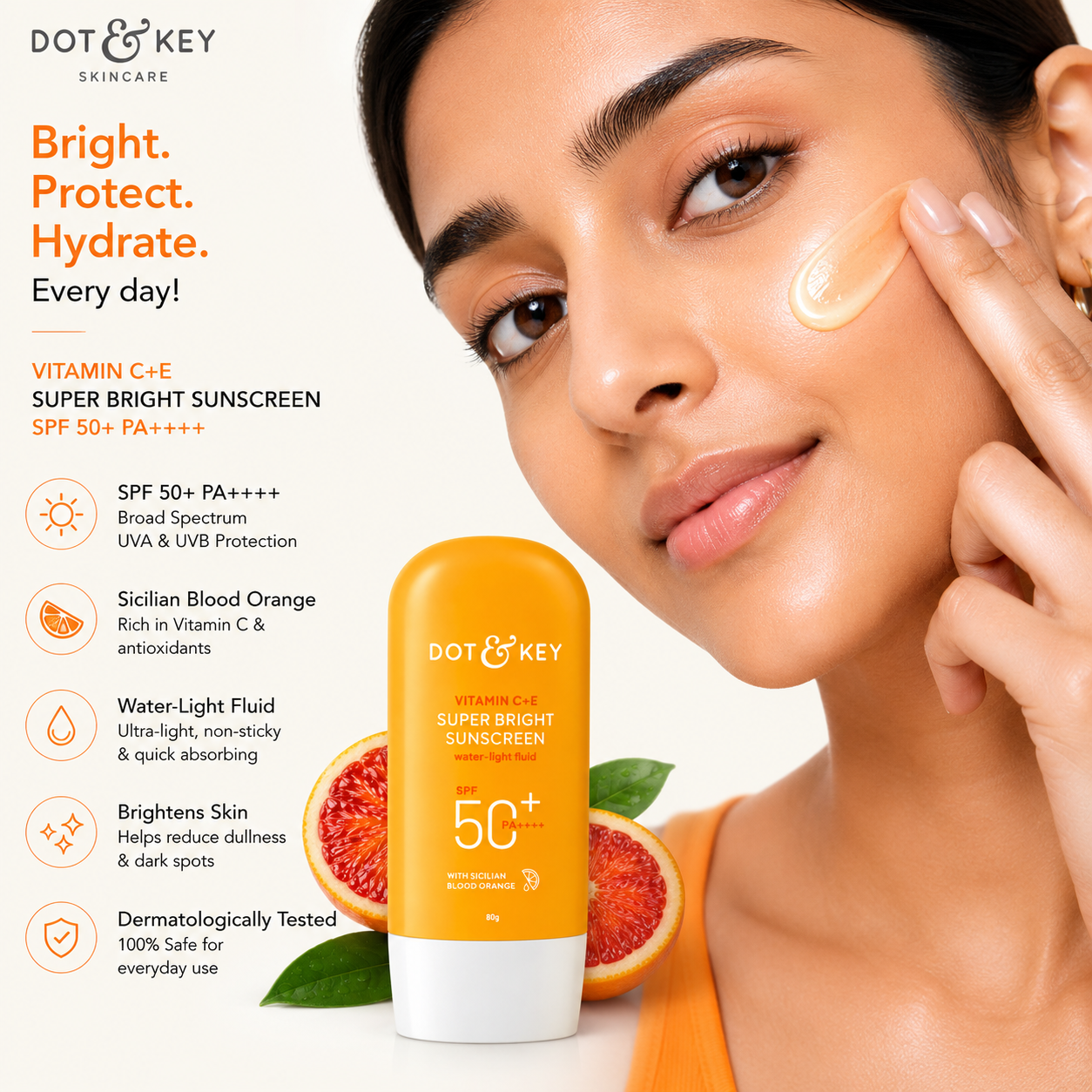 DOT & KEY Vitamin C+E Super Bright Sunscreen SPF 50+ PA++++ (80g)