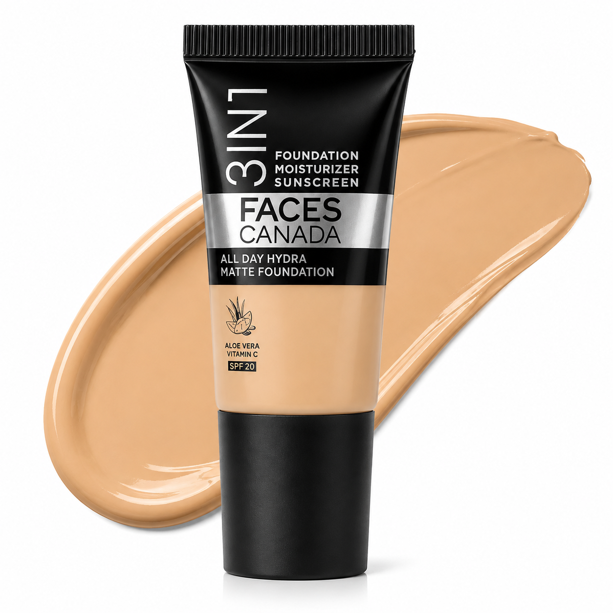 Faces Canada 3 in 1 All Day Hydra Matte Foundation – Medium Natural 022 | 18ml
