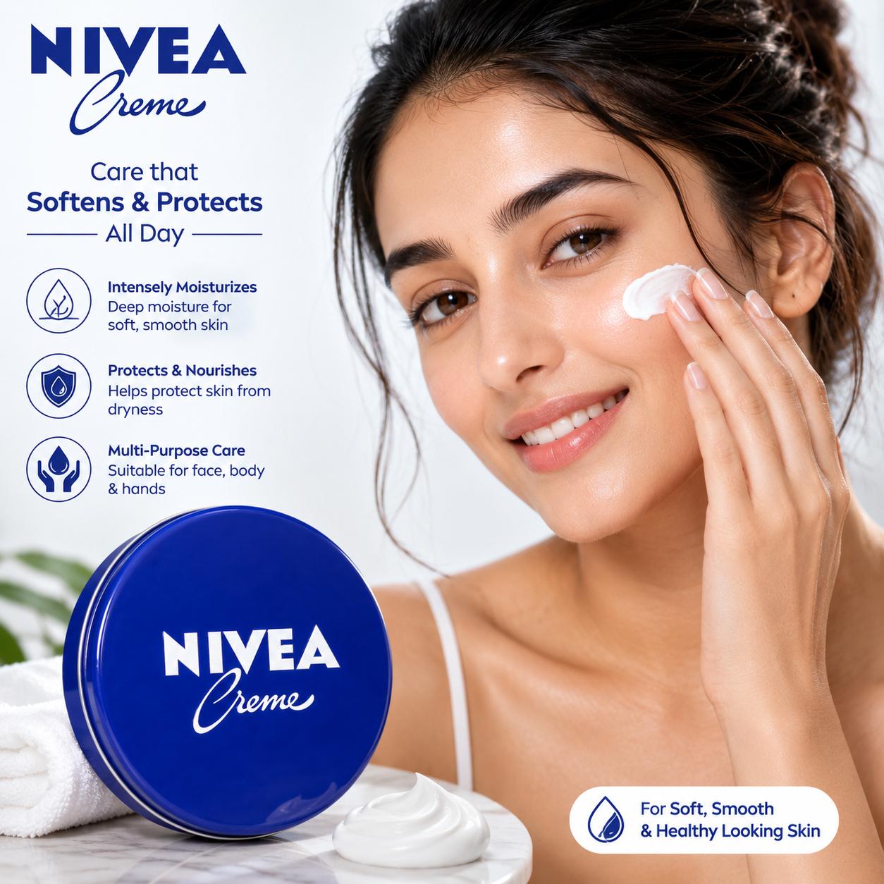 NIVEA Creme Multi-Purpose Moisturizing Cream - 60g | Face, Body & Hands